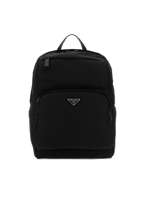 Prada Black Re-Nylon And Leather Backpack