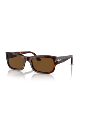 Persol Polarized Brown Rectangular Unisex Sunglasses PO3326S 24/57 57