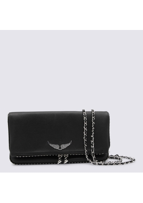 Zadig & Voltaire Black Rock Grained Leather Shoulder Bag