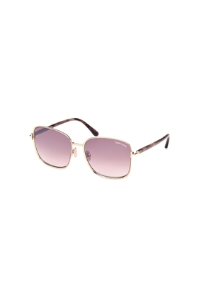 Tom Ford FERN Pink Gradient Square Ladies Sunglasses FT1029 28Z 57