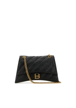 Balenciaga Black Leather Medium Crush Shoulder Bag