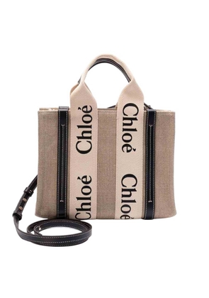 Chloe Woody Small Linen Tote Bag