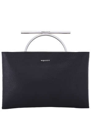 Alexander McQueen Black/Silver Ladies T-bar Clutch