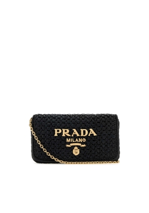 Prada Black Raffia Crossbody Bag