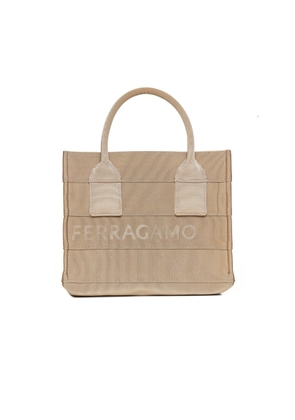 Ferragamo Small Embroidered Logo Calf Leather Bag