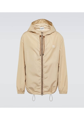 Miu Miu Logo embroidered technical jacket