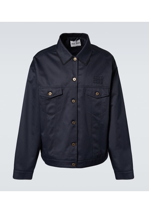 Miu Miu Logo cotton chino blouson