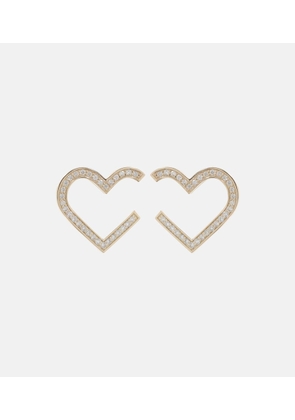 Sydney Evan Heart 14kt gold hoop earrings with diamonds