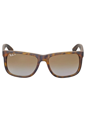 Ray Ban Justin Classic Polarized Brown Gradient Square Mens Sunglasses RB4165 865/T5 54
