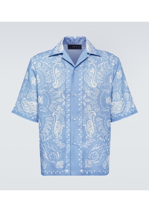 Amiri Bandana linen and cotton bowling shirt