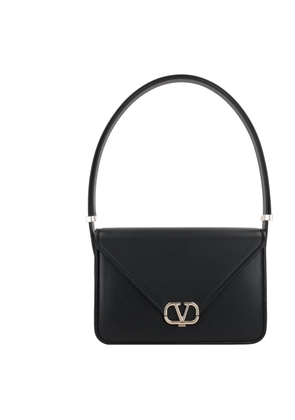 Valentino Garavani Black Leather Vlogo Shoulder Bag