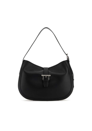 Alexander Mcqueen Black Shoulder Bag With Adjustable Shoulder Strap And T Buckle Closure On The Front In Leather