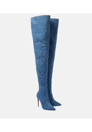 Christian Louboutin Kate Botta Alta 100 denim over-the-knee boots