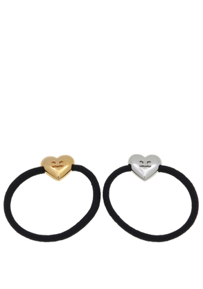 Celine Triomphe Heart Logo Elastic Hair Band Set Gold Silver