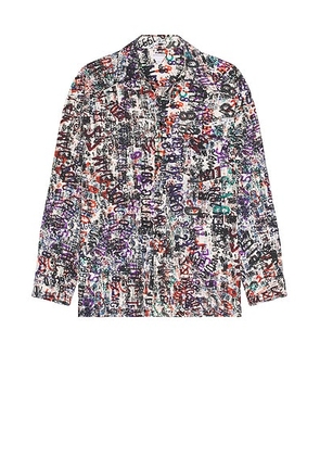 Bottega Veneta Wool Memory Print Shirt in Chalk & Multicolor - White. Size 48 (also in ).