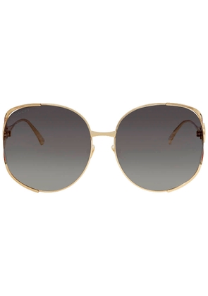 Gucci Grey Gradient Oval Ladies Sunglasses GG0225S 001 63