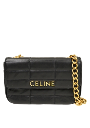 Celine Chain Shoulder Bag In Quilted Goatskin - Black