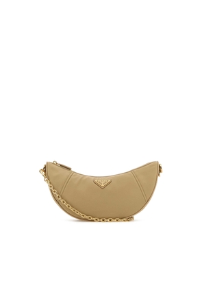 Beige Re-Nylon Prada Demi-Lune Shoulder Bag