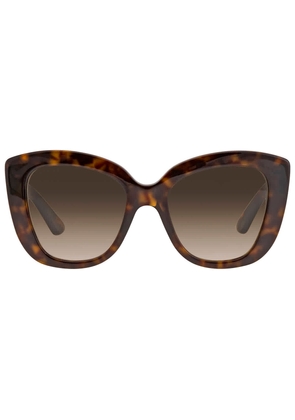 Gucci Light Brown Butterfly Ladies Sunglasses GG0327S 002 52