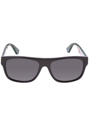 Gucci Polarized Grey Square Mens Sunglasses GG0341S 002 56