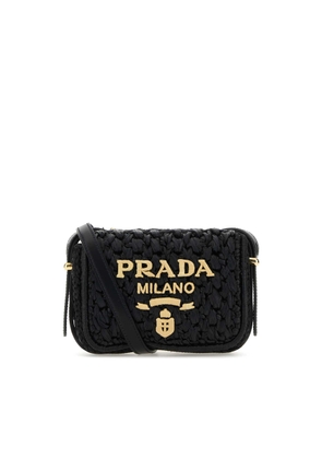Prada Black Raffia Crossbody Bag