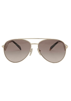 Prada Light Brown Gradient Light Gray Pilot Ladies Sunglasses PR 73ZS ZVN3D0 58