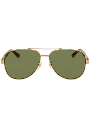Gucci Green Pilot Mens Sunglasses GG0528S 009 63