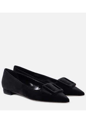 Manolo Blahnik Maysalepumpflat velvet ballet flats