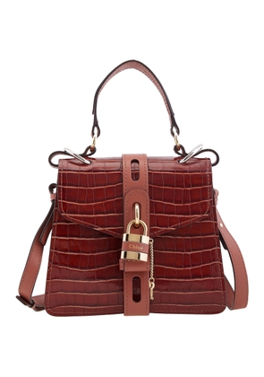 Chloe Crocodile Embossed Small Aby Day Shoulder Bag