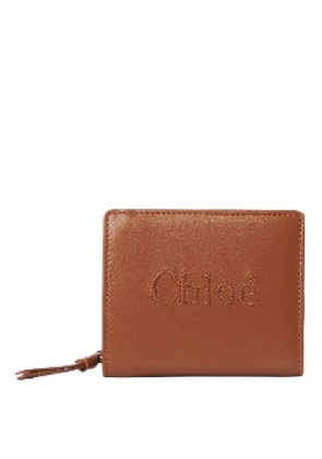 Chloe Soft Leather Logo Embroidered Sense Compact Wallet