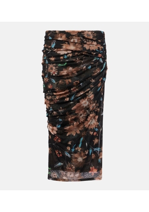 Dorothee Schumacher Sheer Flowers floral draped midi skirt