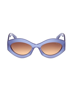 Emilio Pucci Oval Sunglasses in Shiny Opal Lavender & Brown - Purple. Size all.