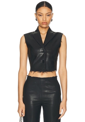 Diesel Distressed Vest in Deep & Black - Black. Size 40 (also in 42).