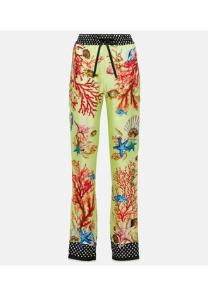 Dolce&Gabbana Capri printed silk tapered pants