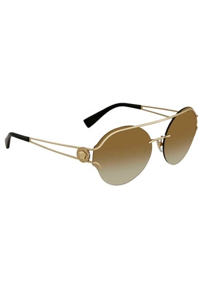 Versace Brown Gradient Mirror Gold Round Ladies Sunglasses VE2184 12526U 61