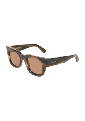 Ferragamo Brown Rectangular Mens Sunglasses SF2106S 015 49