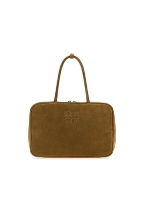 Miu Miu Beige Suede Handbag