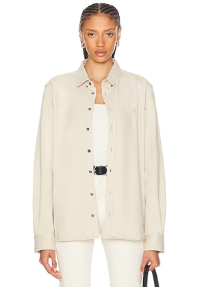 AMI Paris Adc Button Up Top in Off White - Cream. Size L (also in ).