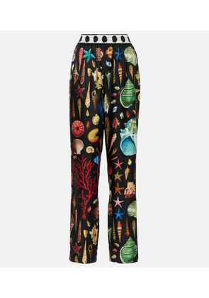 Dolce&Gabbana Capri printed silk satin pants
