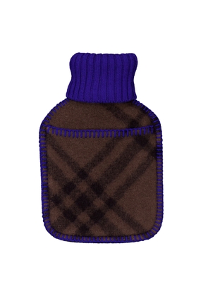 Burberry Ribbed-Knit Plaid-Check Hot Water Bottle