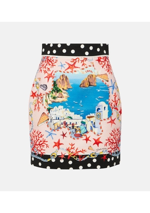 Dolce&Gabbana Capri printed cotton miniskirt
