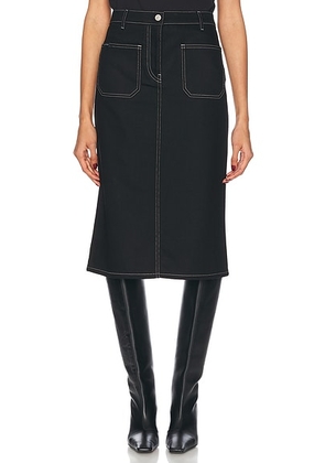 Courreges 2 Pocket Denim Skirt in Black & White - Black. Size 24 (also in 27).