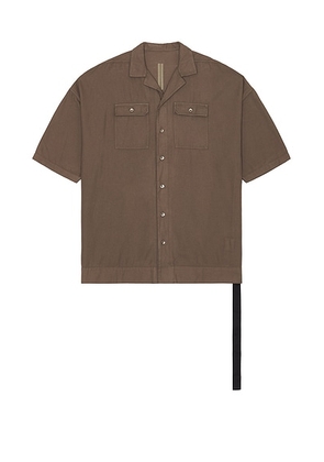 DRKSHDW by Rick Owens Magnum Tommy Shirt in Dust - Brown. Size M (also in S, XL/1X).