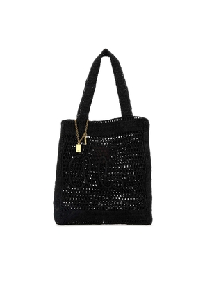 Chloé Black Raffia Estate Banana Shopping Bag