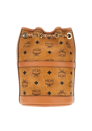 Mcm Aren Chain Leather Bucket Bag