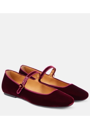 Tod's Velvet Mary Jane flats