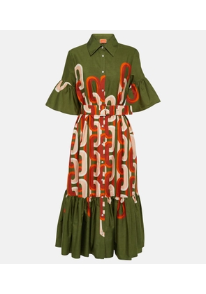 La DoubleJ Choux printed cotton poplin midi dress