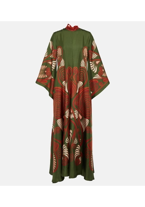 La DoubleJ Magnifico printed silk twill maxi dress