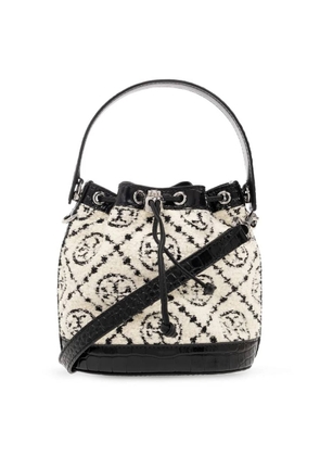 Tory Burch Boucle Monogram Drawstring Bucket Bag