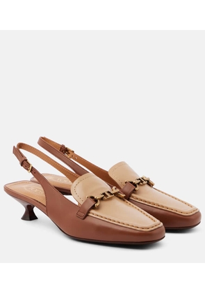 Tod's 35 leather slingback pumps